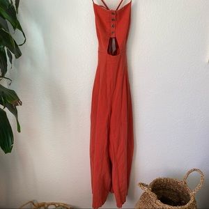 Free people jumpsuit Blood Orange